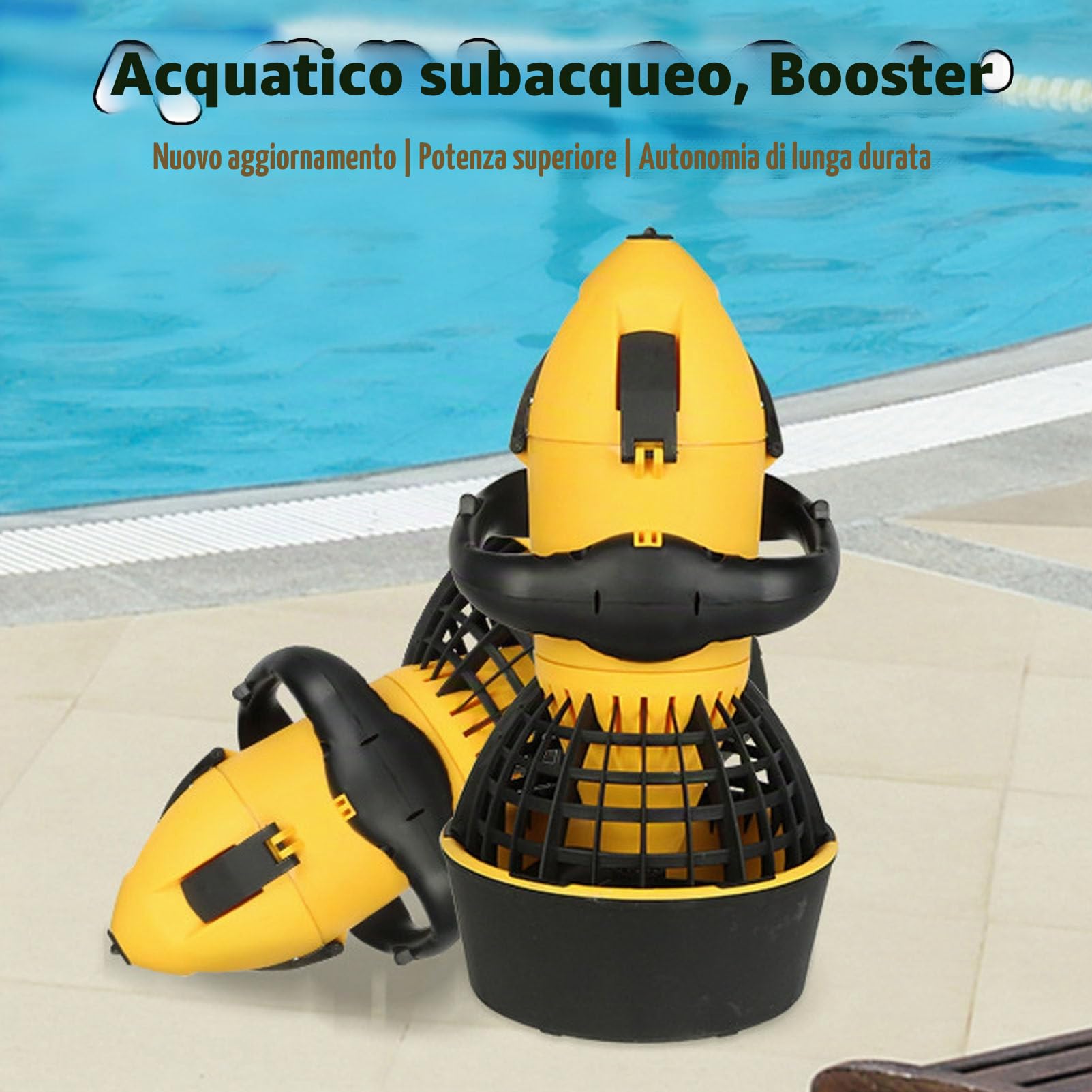 Scooter Marino subacqueo, Booster per Nuoto subacqueo con Batteria, Scooter Elettrico da 300 w sottomarini per la Piscina per Sport Acquatici, Immersioni e Snorkeling e Avventure Marine