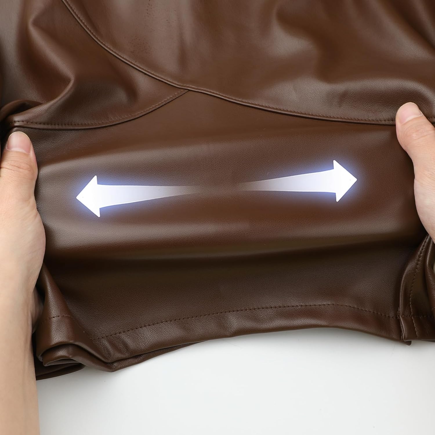 SEAFORM Women's Faux Leather Mini Skirt Side Slit Tummy Control Bodycon High Waist Pencil Skirts Sexy Hip Wrap Short Skirt - Image 6