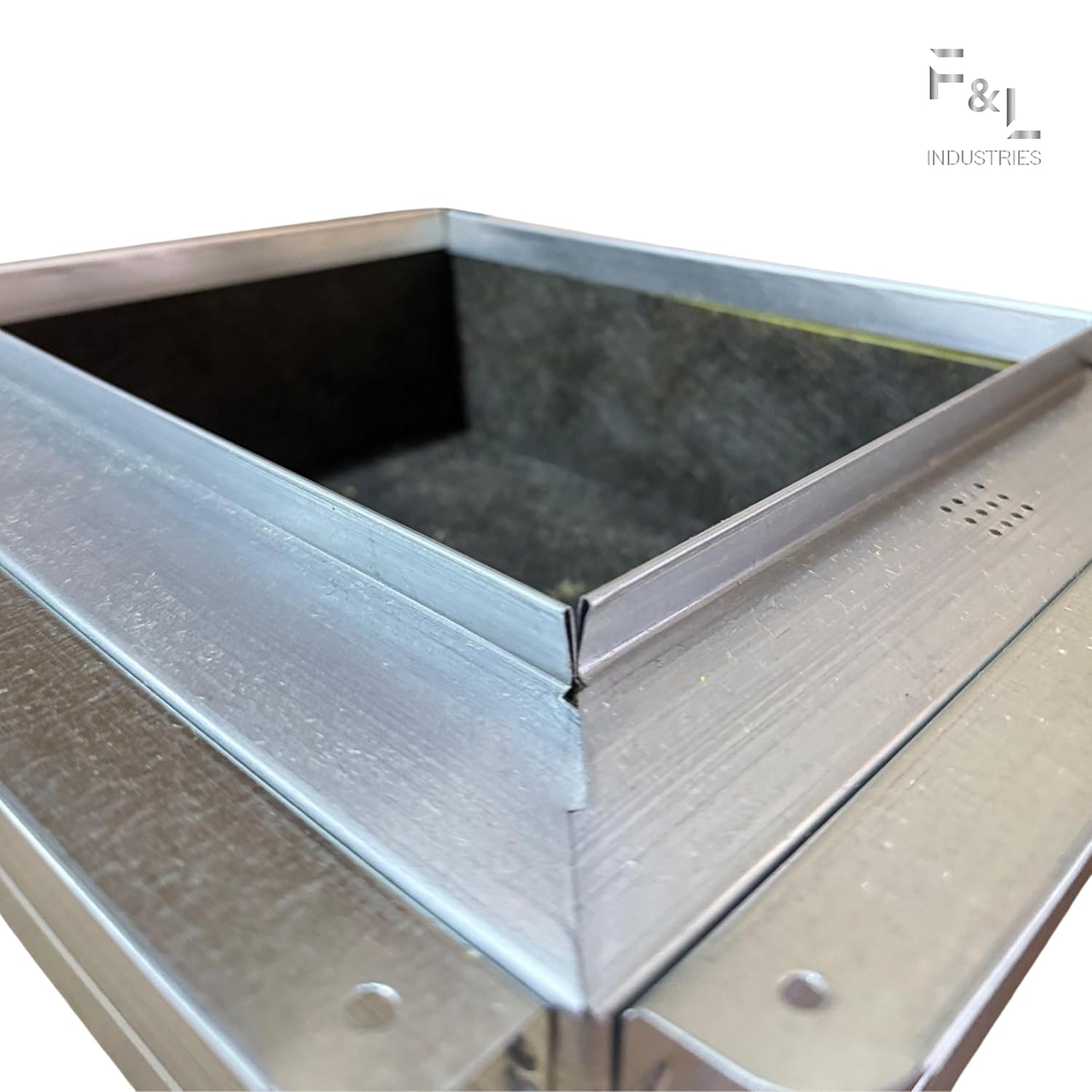 F&L R6 Insulated Galvanized Ceiling Register Box – Premium HVAC Duct Boot for Secure Vent and Diffuser Connections, Heavy-Duty Galvanized Steel, Energy-Efficient Airflow Design (6"x6")