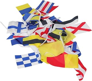 40pcs International Nautical Navy Signal Flags Set Marine Code Flag Banner for Ship Communication and Coastal Boat Decoration Includes Number and Alphabet for Sailing Events