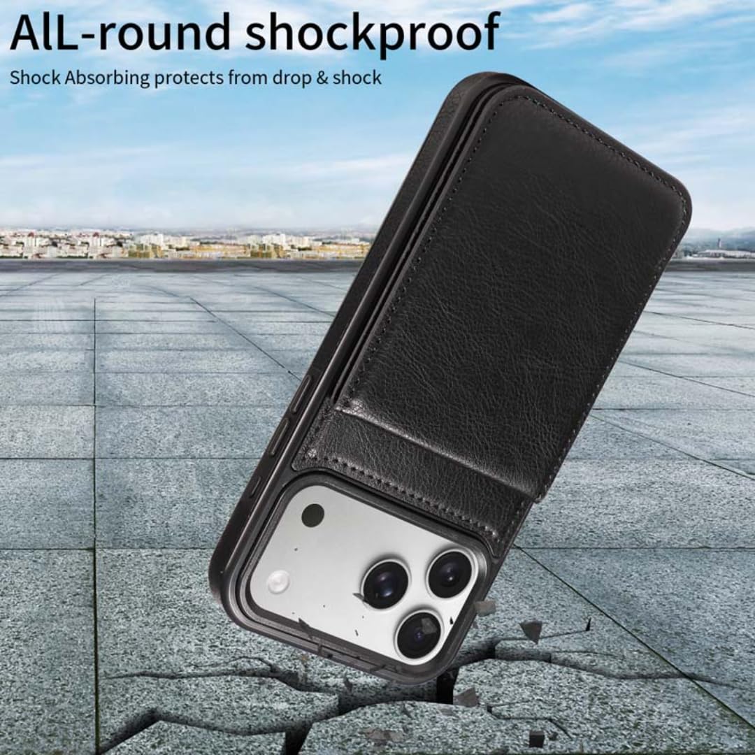 Étui Portefeuille en Cuir pour iPhone 17 Pro avec emplacements pour Cartes et Porte-Cartes - Protection optimale (pour iPhone 17 Pro/Violet Clair)