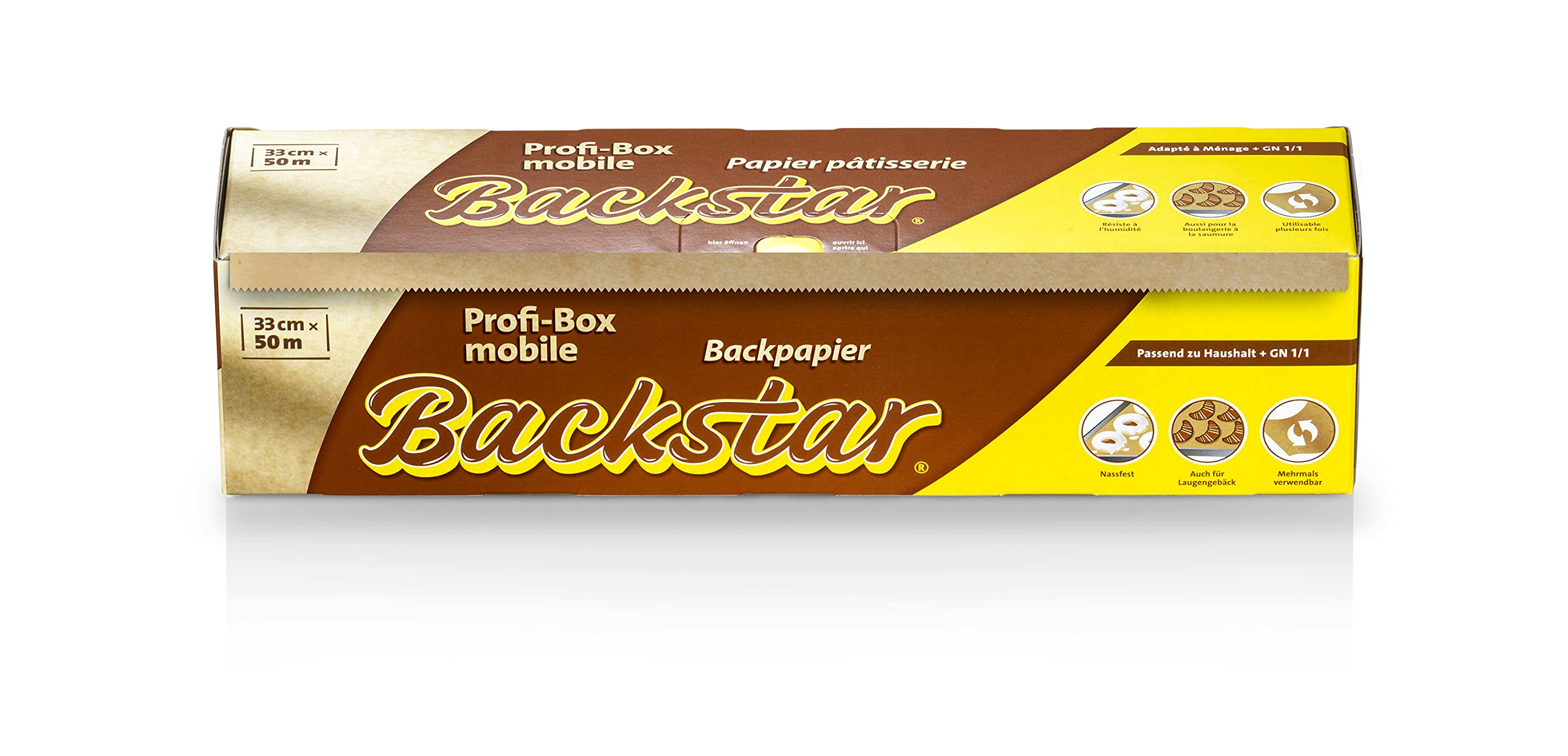 Paquete profesional Backstar móvil, papel de horno, 33 cm x 50 m