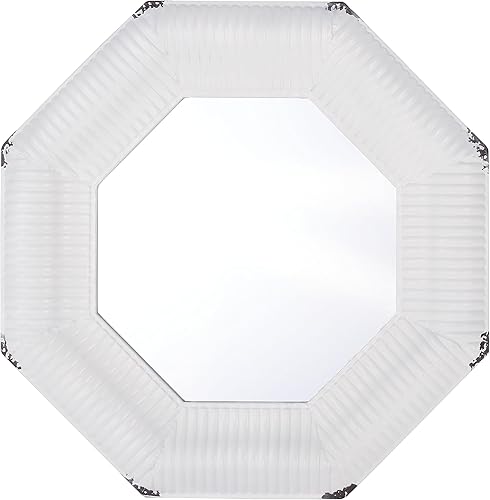 SAFAVIEH Home Collection Imans Farmhouse - Espejo de pared decorativo octágono de 28 pulgadas para dormitorio, sala de estar, baño, entrada