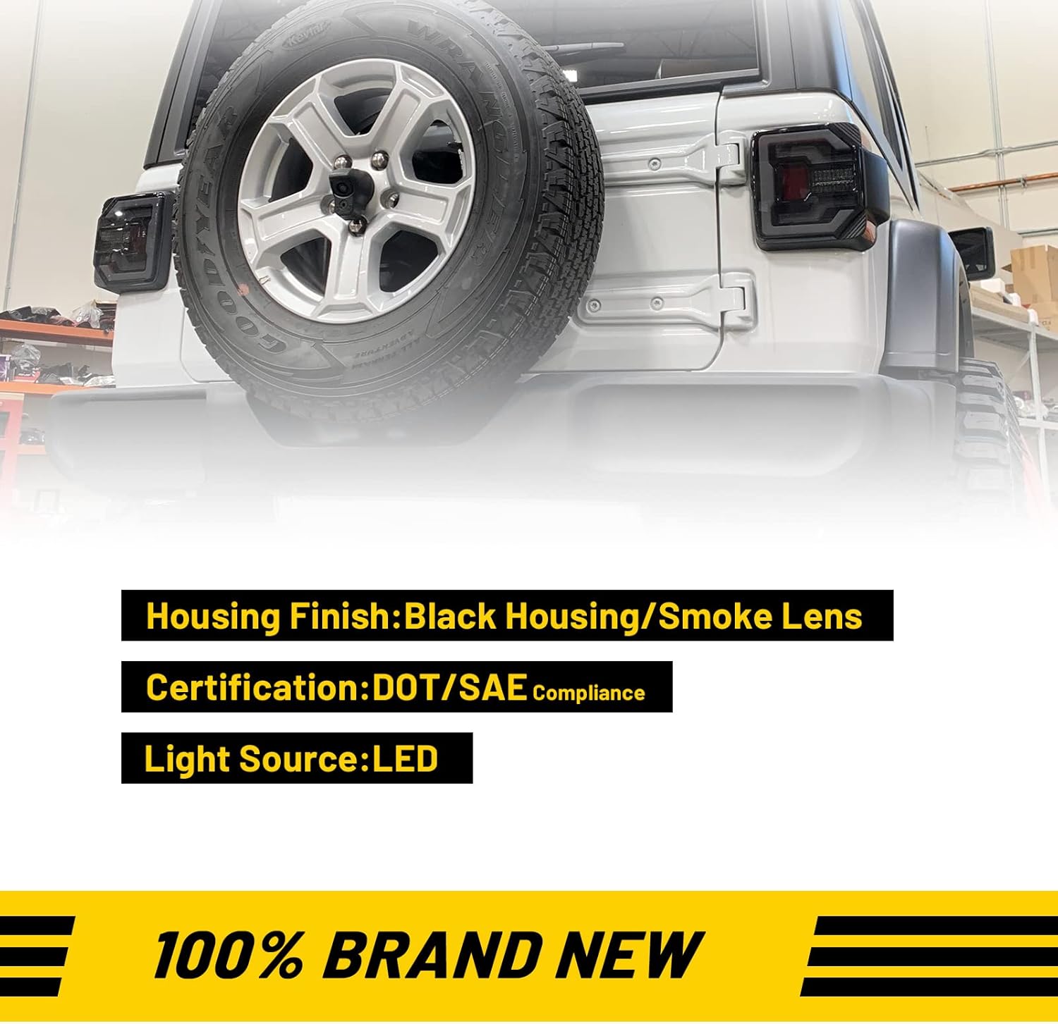 LED Tail Lights Fit for Jeep Wrangler JL 2018 2019 2020 2021 2022 2024, Sequential Turn Signal Design, 2018-2024 Jeep Wrangler JL LED Taillight Assembly - 1 Pair (Smoked Lens)