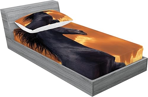 Miniatura 23 de Ambesonne - Juego de sábanas bajeras y fundas de almohada, diseño clásico botánico, plantas de jardín vintage, juego de 3 piezas con estampado