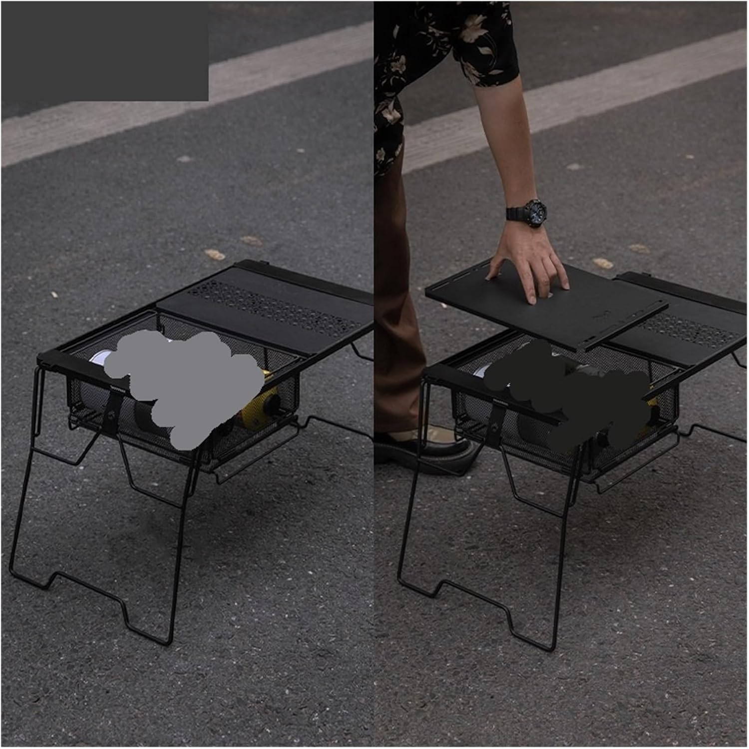 Outdoor Table Unit Combination Multifunctional Basket Stainless Steel Storage Net Cage