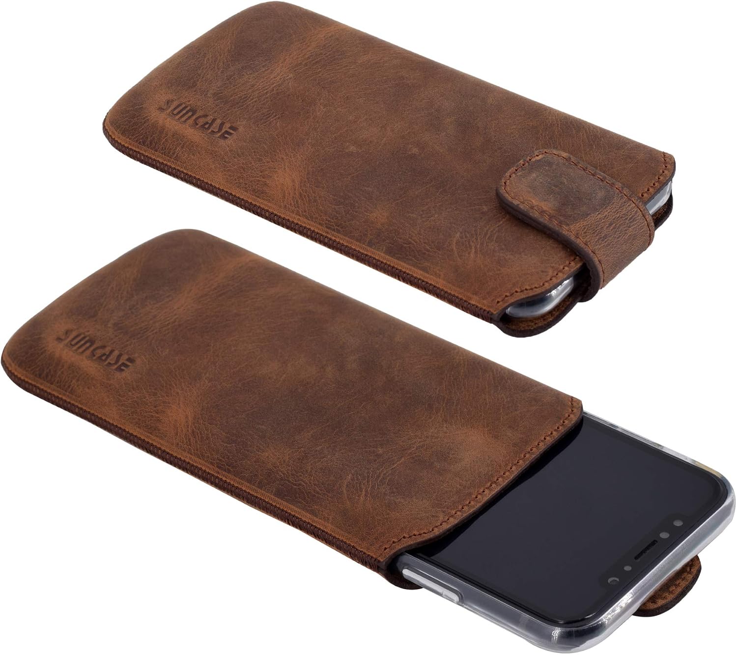 Suncase case compatible with Huawei P30 with ADDITIONAL cover/shell/bumper/silicone *tab with pull-out function* mobile phone case leather case protective case in antique coffee - Image 4