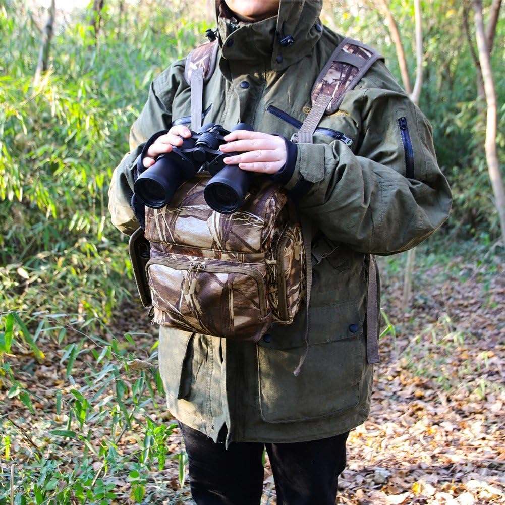 Arnés para Binoculares, Paquete De Pecho, Estuche para Binoculares con Bolsa para Telémetro, Estuche Ajustable para Binoculares, para Observación, Caza, Senderismo Y Tiro.