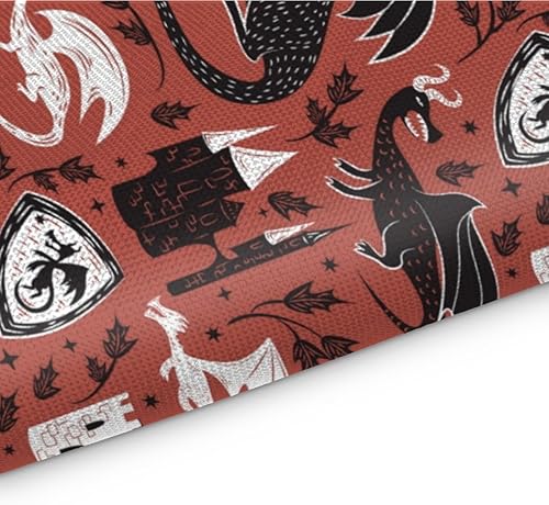 Miniatura 3 de Fun Dragons - Juego de 4 manteles individuales con diseño de dragones, lavables, impermeables, para fiestas, hogar, comedor, decoración de mesa de