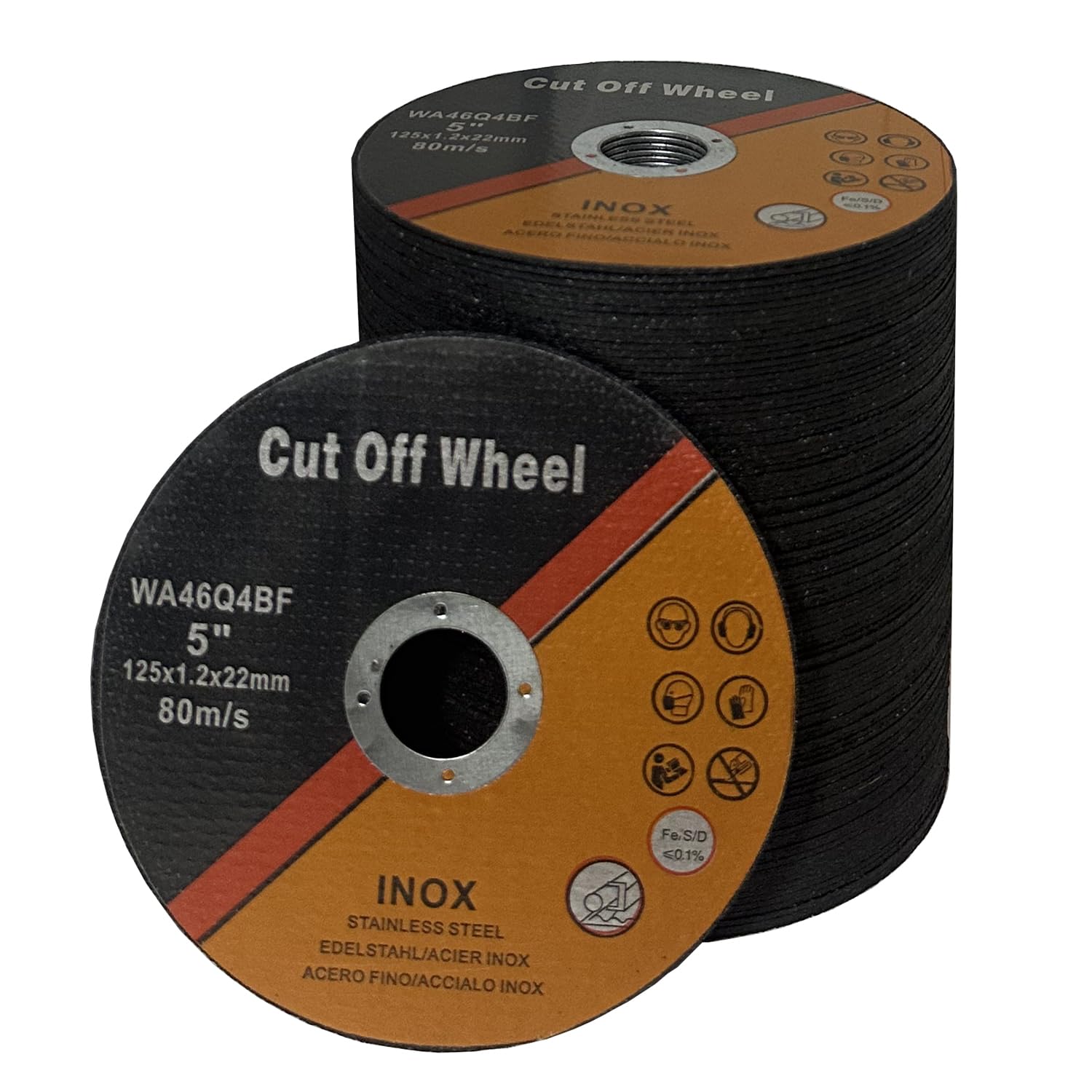 100 PCS Cut Off Wheel 5 Inch 5" x.047 x7/8" Cutting Disc for Angle Grinder Ultra Thin Metal & Stainless Steel (5 inch, 100)