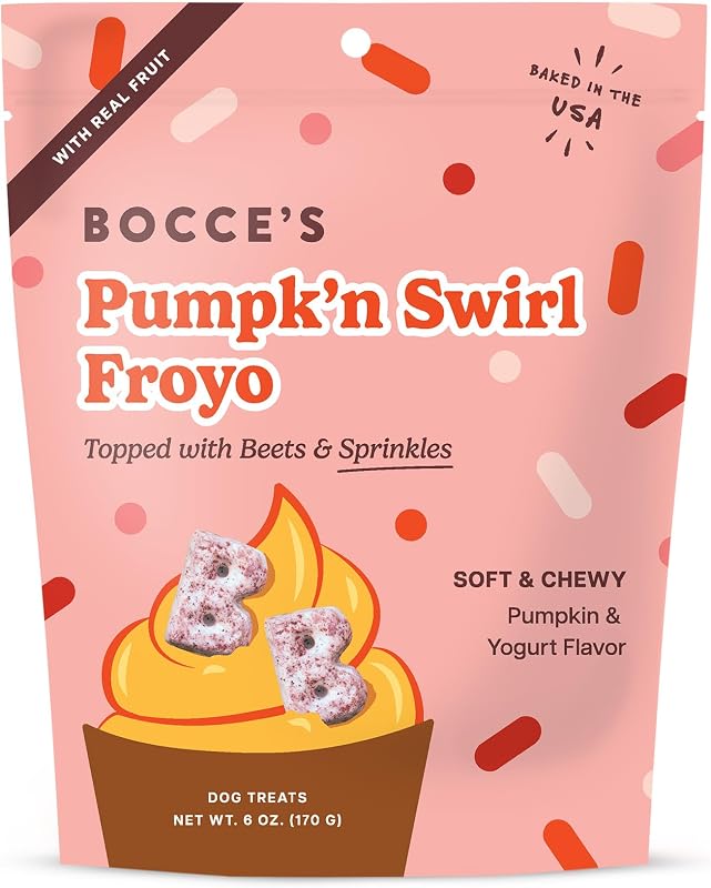 Biscoitos Macios para Cães Bocce's Bakery Pumpk'n Swirl com Abóbora e Iogurte, 180 g