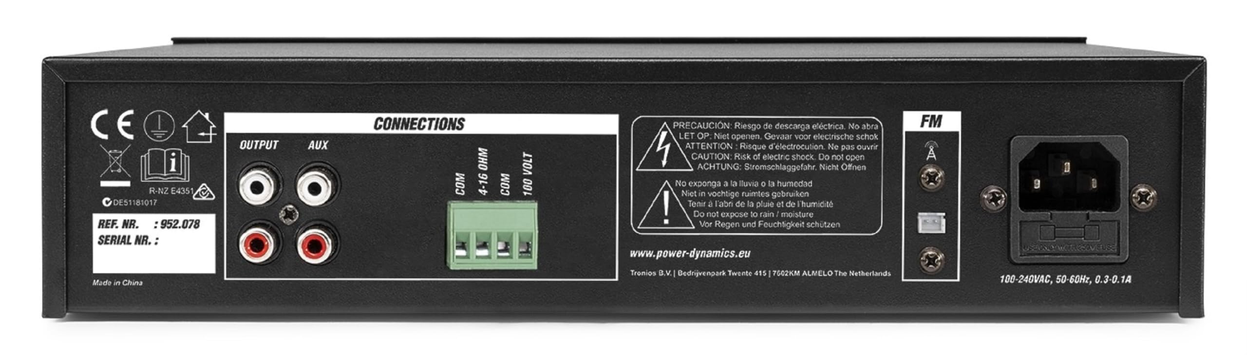 IMPIANTO AUDIO FILODIFFUSIONE 4 CASSE PARETE BLACK BLUETOOTH RADIO FM USB