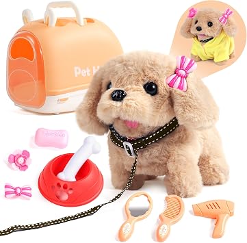 Rtomry Rtomry Chiot Interactif d'Éveil avec Valisette et Kit Toilettage