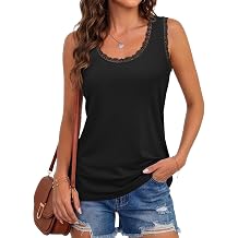 JUSTFASHIONNOW Womens Lace Tank Tops Scoop Neck Sleeveless Tops Cami Shirts