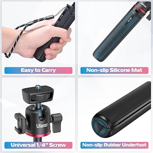 Miniatura 15 de ULANZI MT-08 - Trípode de extensión con mango para Osmo Pocket3, Webcam iPhone 17, 11 Pro Max, teléfono inteligente, Canon G7X, Mark III, Sony