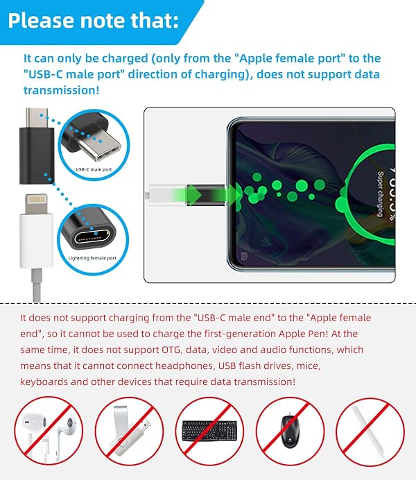 3Pack USB C Male to Compatible for Lightning Female Adapter Compatible with Apple iPhone15 Pro Max Plus Ipad Pro Air Mini for Galaxy Note S23 S20 S21 LG Charging Type C Charger Connector Cable by WASRUYI - Used condition - Image 2