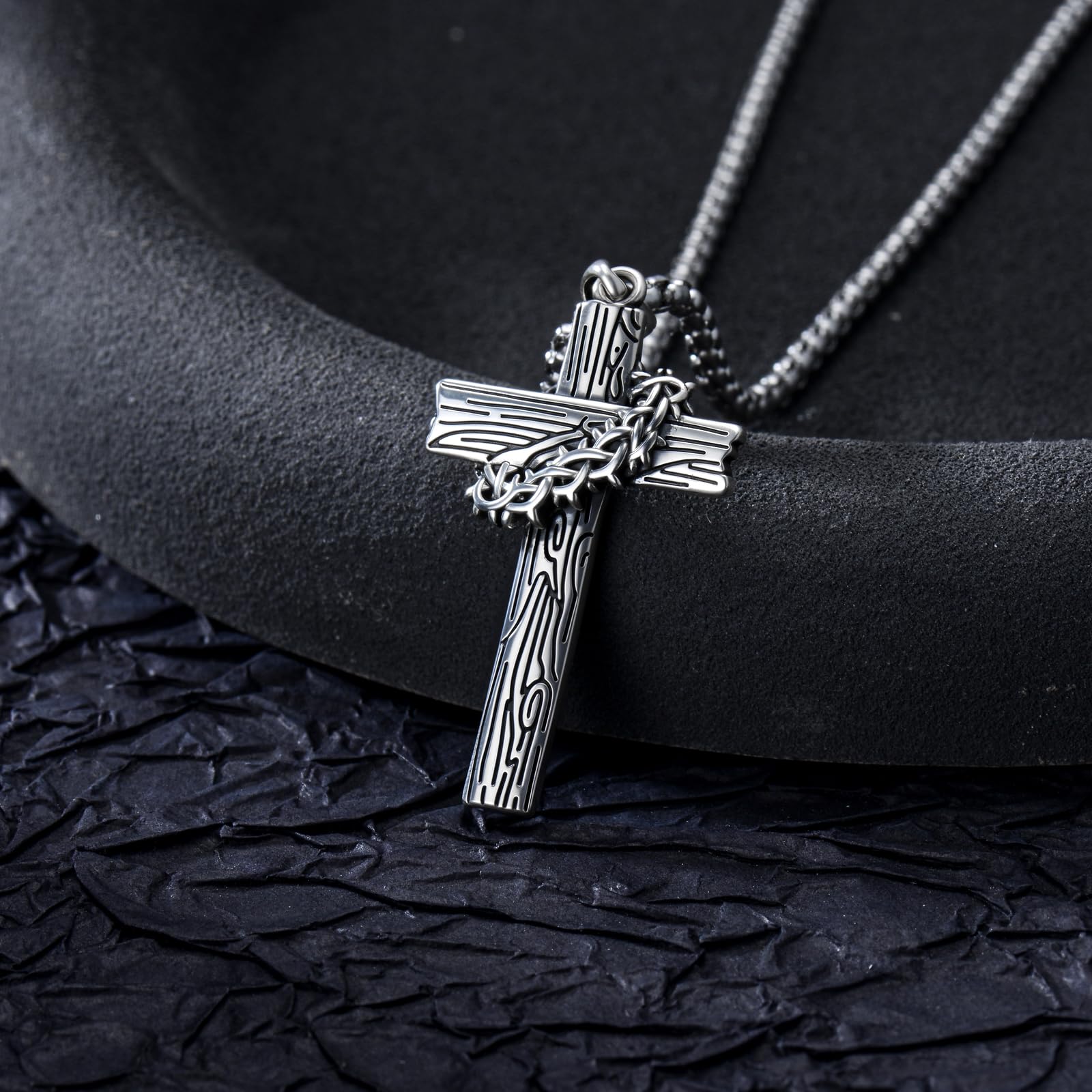 PROESS Kreuz Kette 925 Sterlingsilber Kreuz Anhänger Halskette Christlicher Schmuck Geschenke für Damen Herren