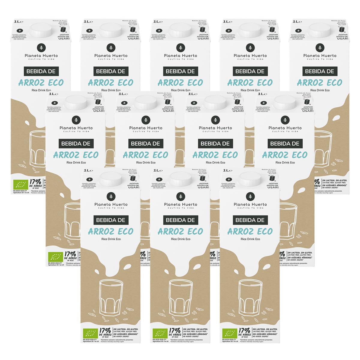 Pack 12× Bebida de Arroz ECO 1 L – Bebida Alternativa Vegetal Ecológica sin Lactosa
