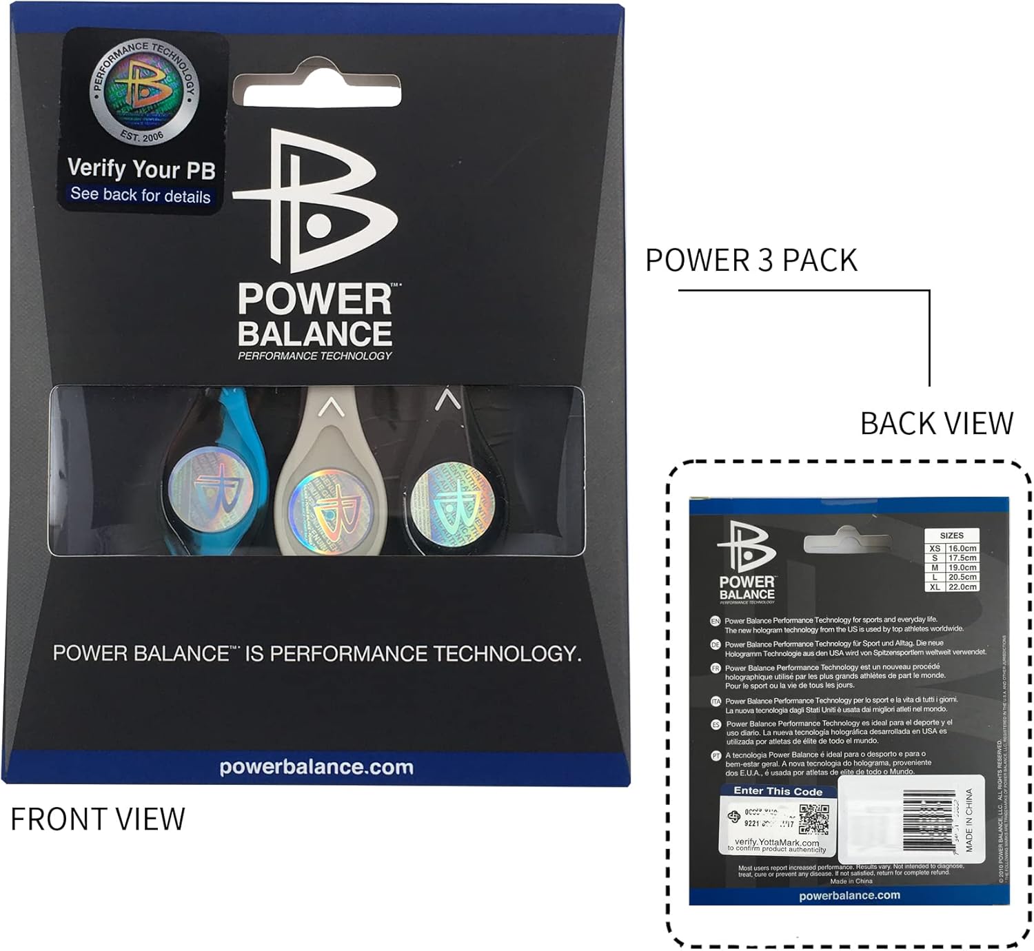 Power Balance the Original Genuine Performance Wristband, Silicone rubber Wristbands Bracelets sports bracelet wristband for men women, power 3 pack bangles, safe Waterproof Lightweight durable, size of M+M+L(M 19.0CM/L 20.5CM) - Image 4