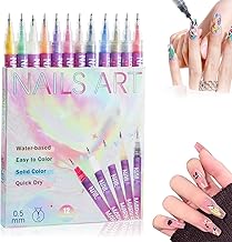 12 Colors Nail Art Pens, 3D Nail Polish Pens, 0.5MM Nail Art Pens Set Graffiti Dotting Pen, Nail Art Tools for Polishing Dotting Liner Painting, Nails DIY Design Home & Salon Use