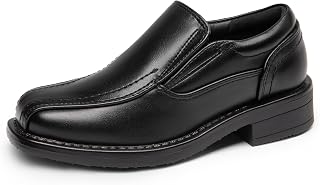 BrunoMarc Boys Square Toe Slip-On Loafers - Comfortable Dress Shoes for Weddings, Church & School