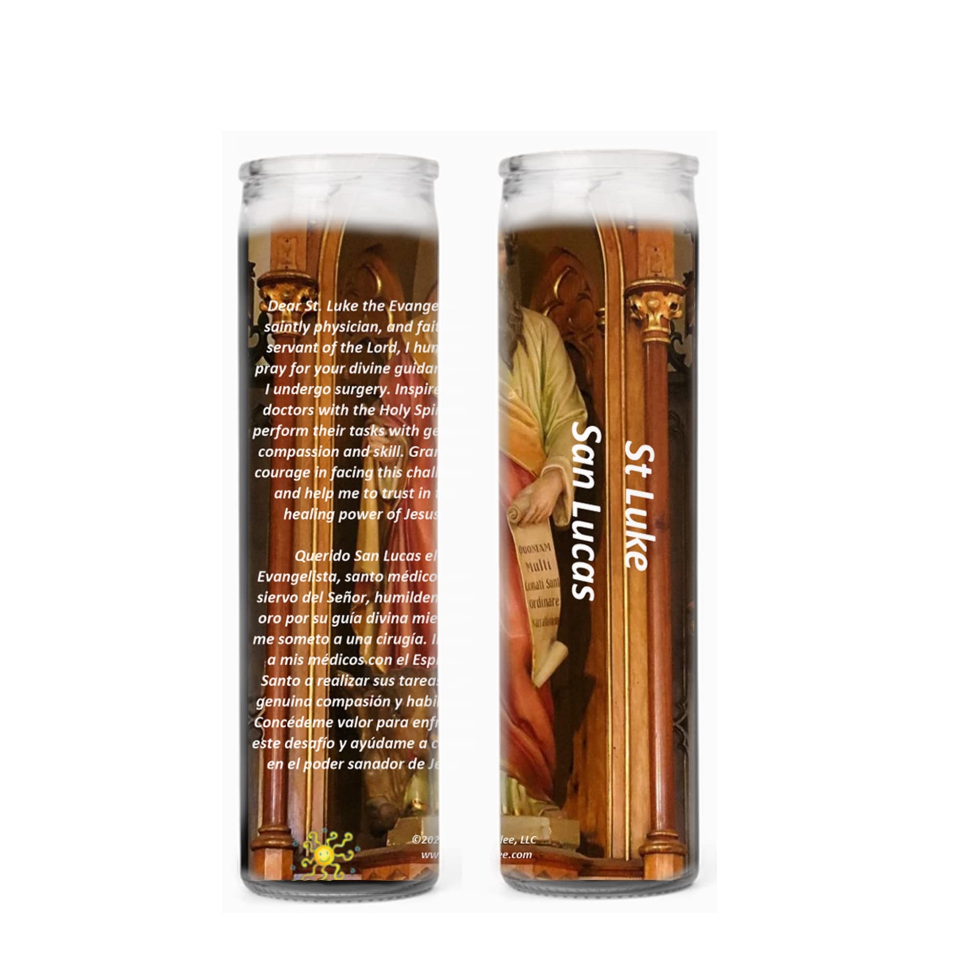 Saint Luke divine guidance as I undergo surgery Set of Candles with Prayer Card (Set of 2)