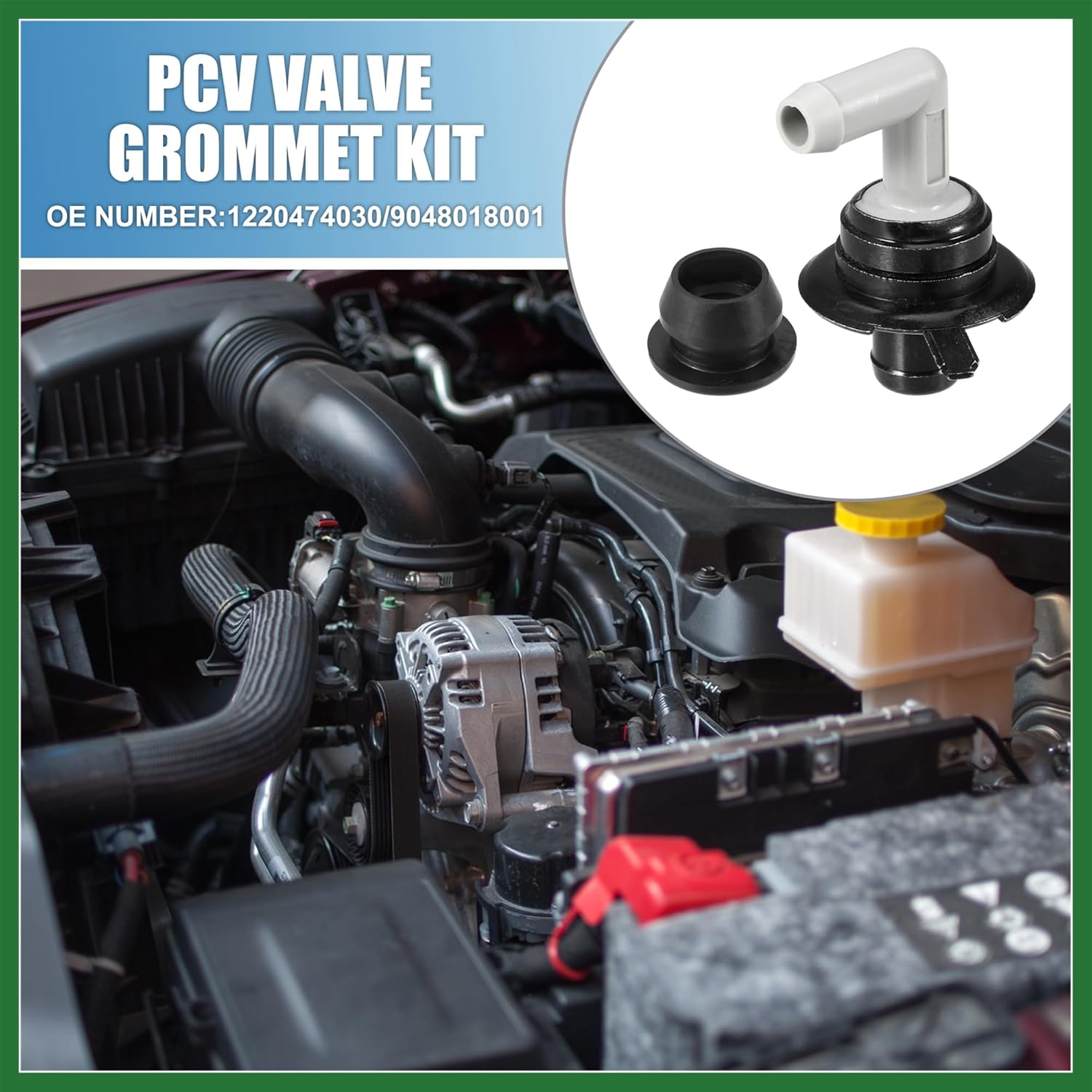 Motoforti PCV Valve Grommet Kit Exhaust Positive Crankcase Ventilation Fittings No.1220474030/9048018001 for Toyota Camry 1997-2001 Long-lasting
