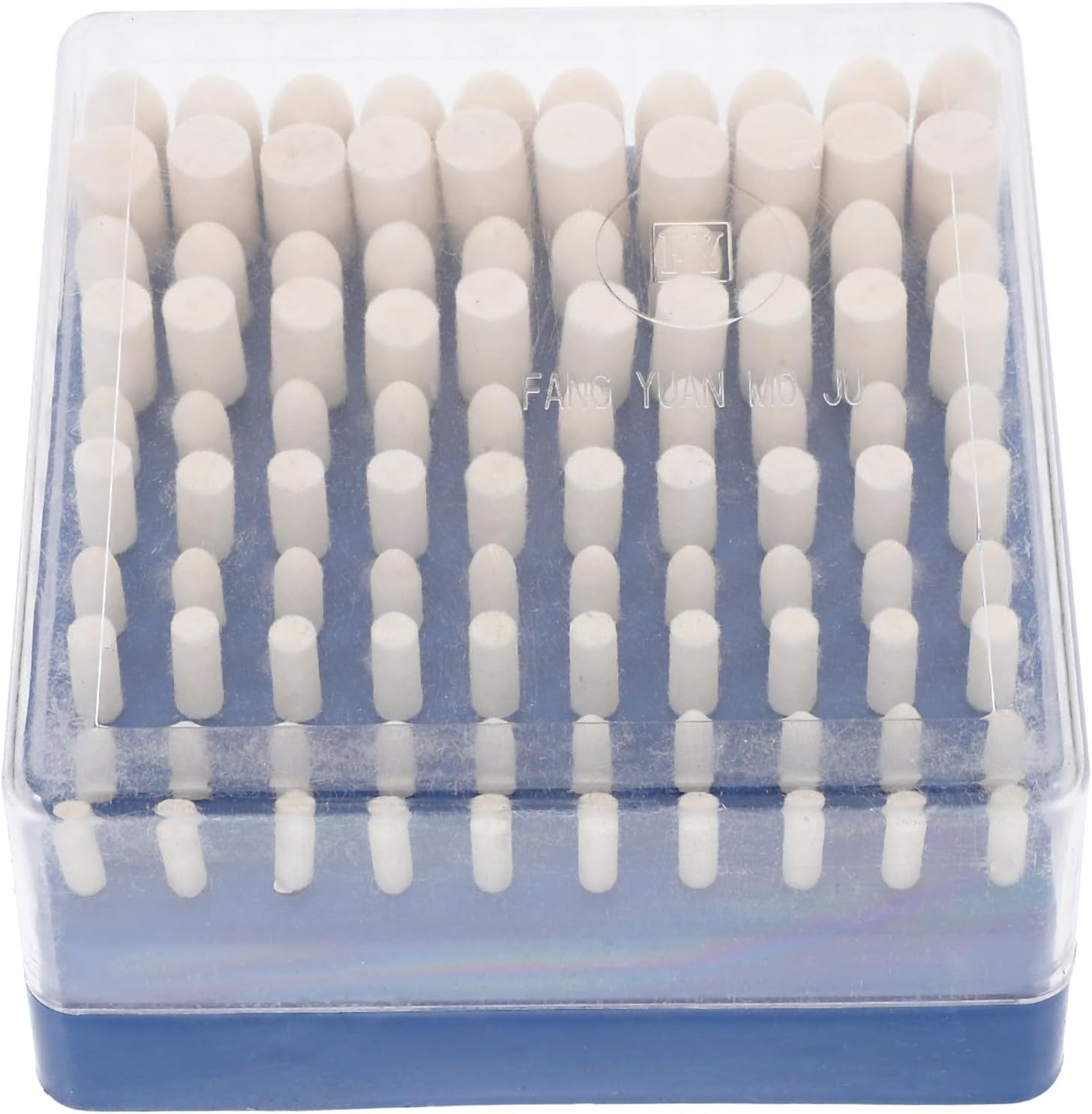 SHINEOFI 100pcs Wool Polishing Wheels with Shank Soft Wool Buffing Heads for Glass Polishing Watch and Jewelry Industrial Grinding Supplies Set