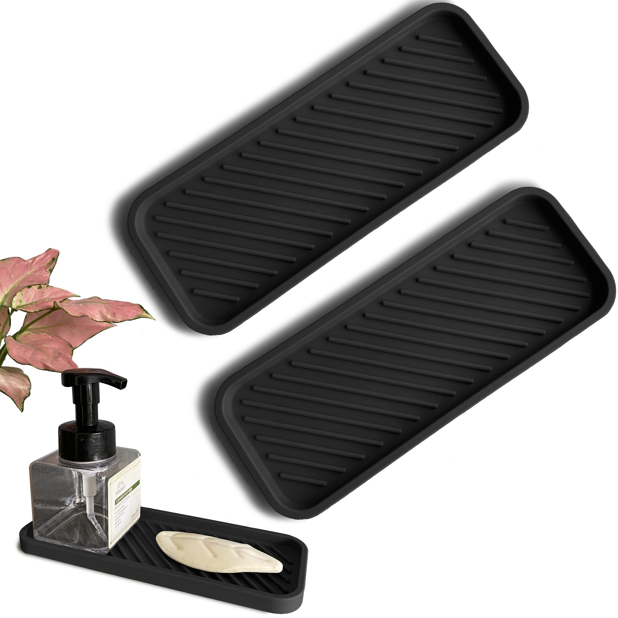 2 Pezzi Portasapone In Silicone Con Scolapiatti - Vassoio Autodrenante Per Cucina E Bagno - Antiscivolo E Termoresistente