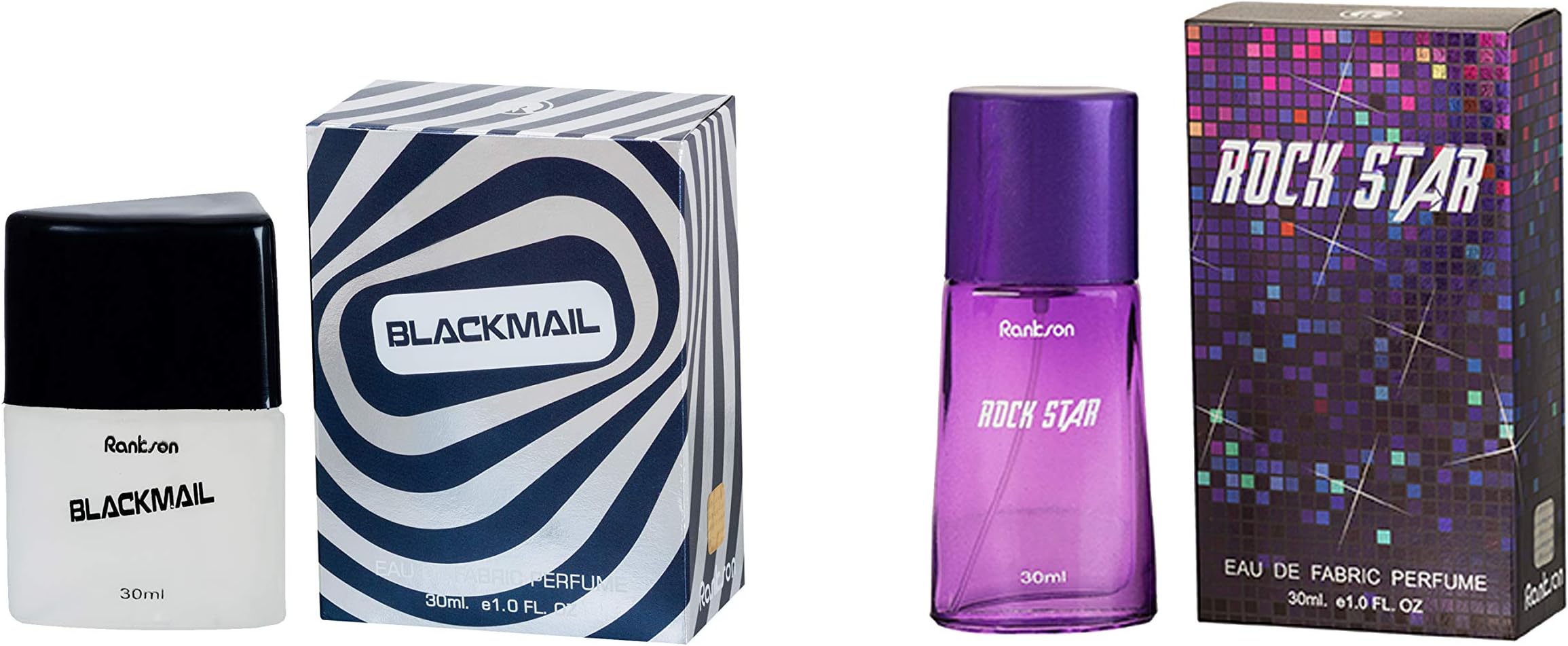 Rankson BLACKMAIL & ROCKSTAR Eau de fabric Perfume - Pack of 2 - 30ml Each | Made in India | For Men & Women