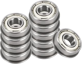 Kozelo 10pcs FR4ZZ Flanged Ball Bearing - [1/4x5/8x0.196 inch] Replacement Wheel Bearings for Wheelbarrow Lawnmower Hand Truck Axle Use, Chrome Steel, ABEC1