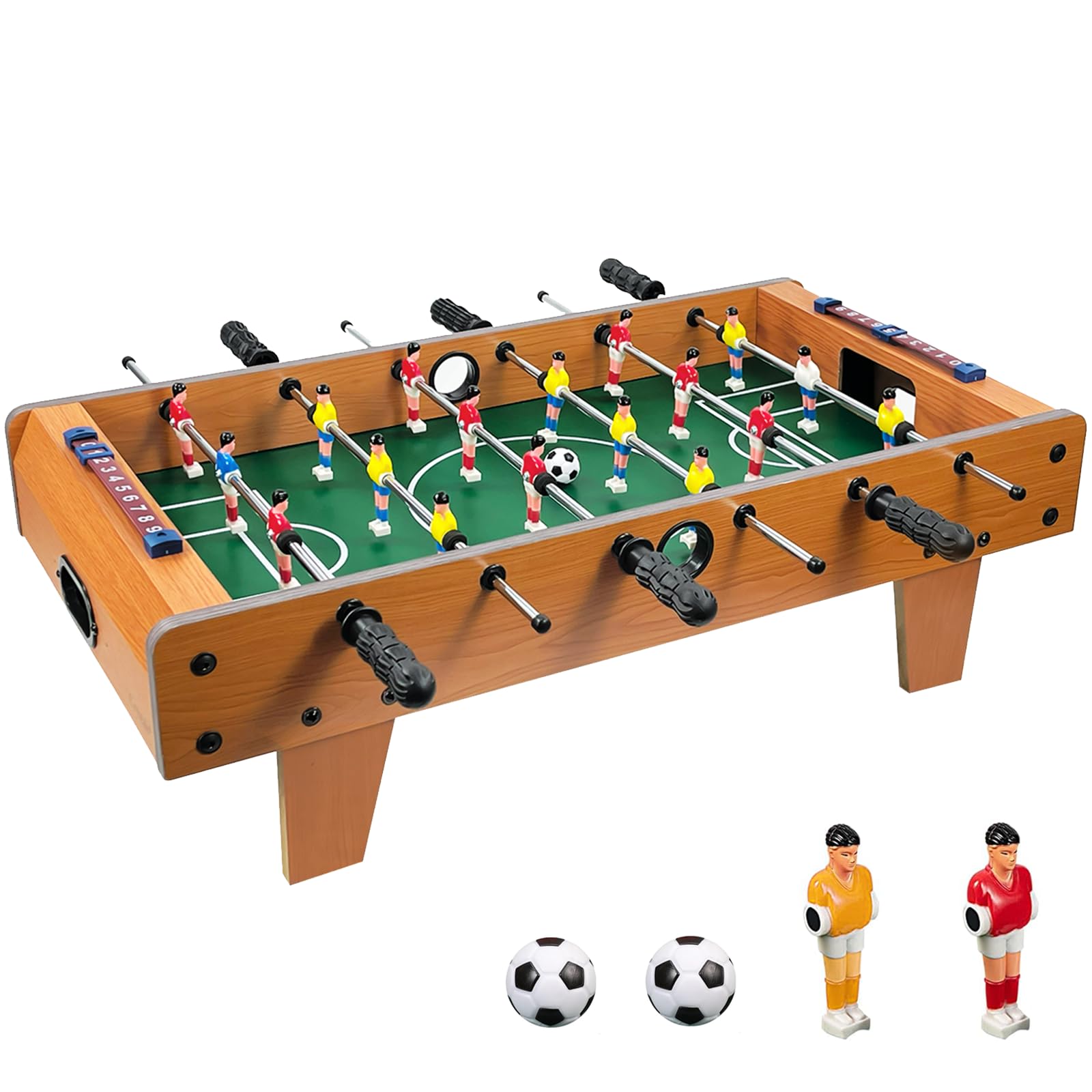 Crystals Table Football - Table Top Football Game - Wooden Foosball Game - Soccer Tabletop Football For Kids and Adults - Xmas Gift