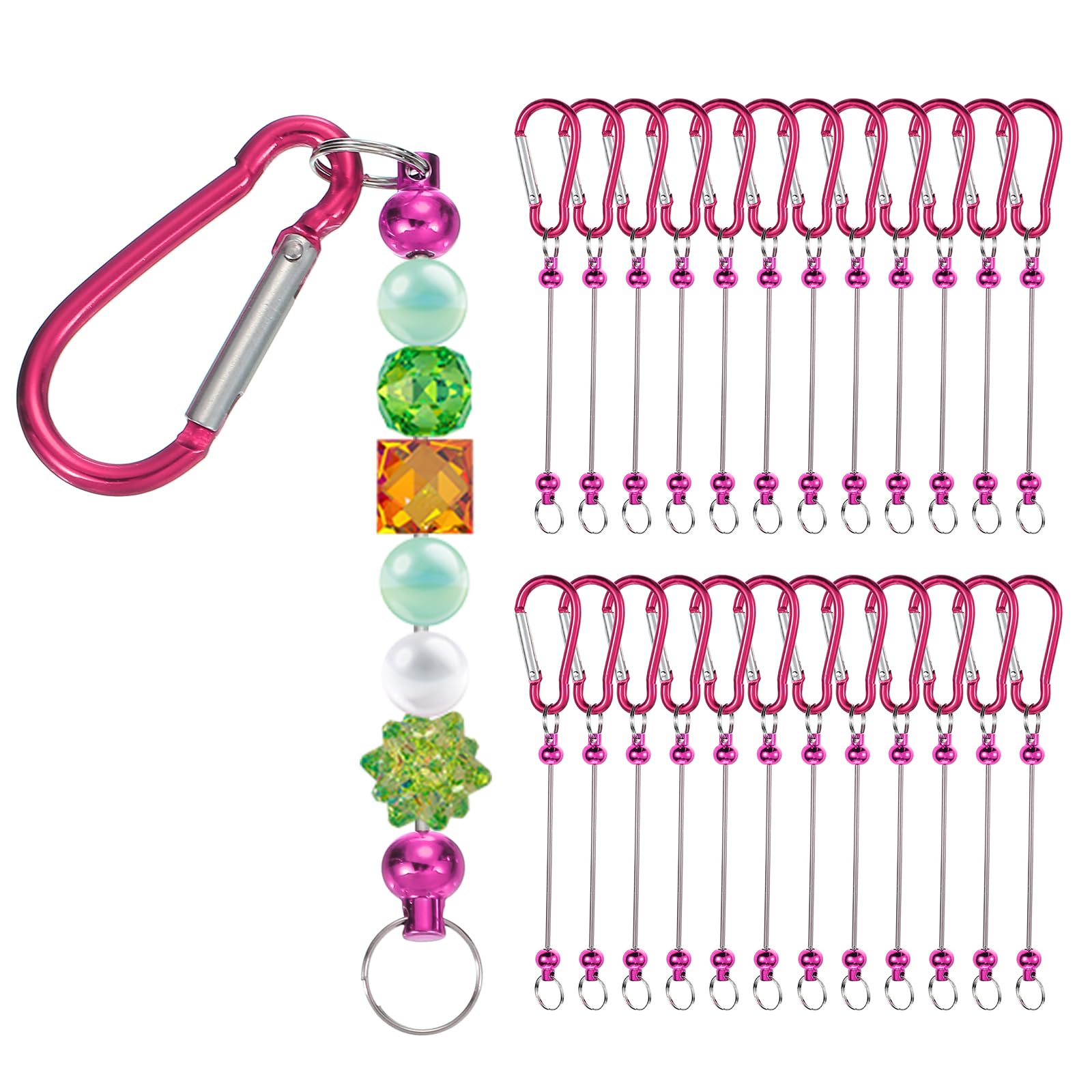 PATIKIL 24 Pcs Beadable Keychains Bars