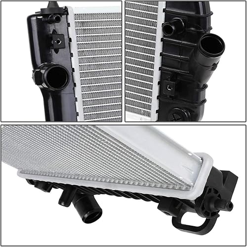 Miniatura 3 de DNA Motoring OEM-RA-13097 Radiador de núcleo de aluminio de 1 fila compatible con Pontiac G3  Aveo5 AT 09-11, 23-58 pulgadas de ancho x 16-18