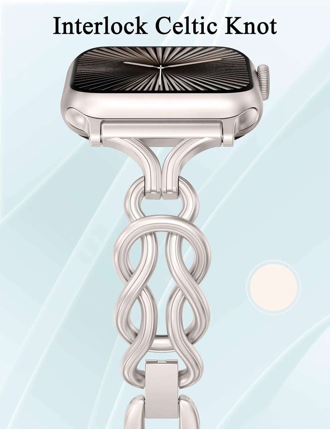 TOYOUTHS Celtic Bracelet Compatible with Apple Watch Bands 38/40/41/42/44/45/46/49mm Women, Dressy Chain Stainless Steel Metal Jewelry Link Strap for iWatch Series 11 10 9 8 7 6 5 4 SE/Ultra 3 2 1 - Image 2