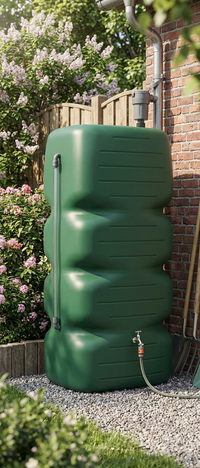 DEPÓSITO Polietileno Agua de Lluvia 1000 litros. Largo 77 cm, Ancho 105 cm, Alto 174 cm. para recuperación de Agua de Lluvia en el jardín o en la Bodega.