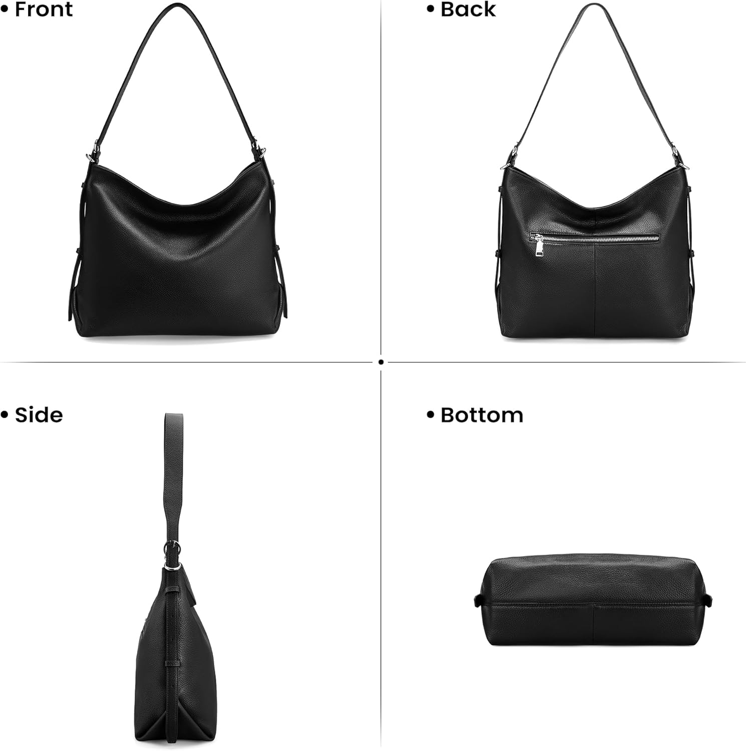 befen Genuine Leather Crossbody Hobo Purses for Women, Ladies Shoulder Bags Handbags with 2 Shoulder Straps - Image 6