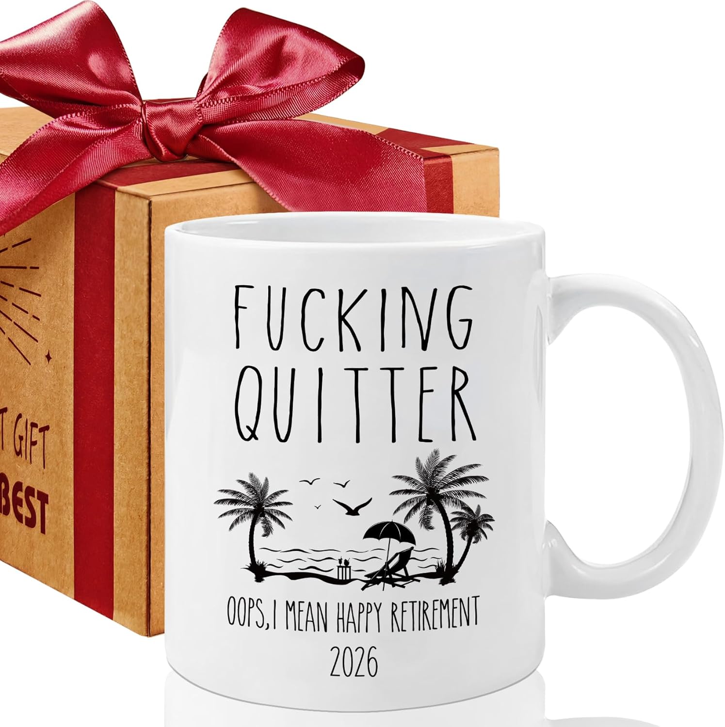 Quitter Oops, I Mean Happy Retirement! Funny Retirement Gifts for Men and Women, 2026 Retired Coffee Mug Gifts for Coworkers Leaving,Teachers,Doctors, Boss,Friends,Dad (11oz) -138