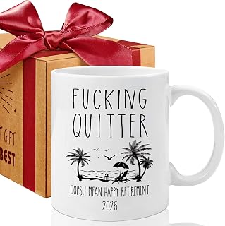 Quitter Oops, I Mean Happy Retirement! Funny Retirement Gifts for Men and Women, 2026 Retired Coffee Mug Gifts for Coworkers Leaving,Teachers,Doctors, Boss,Friends,Dad (11oz) -138