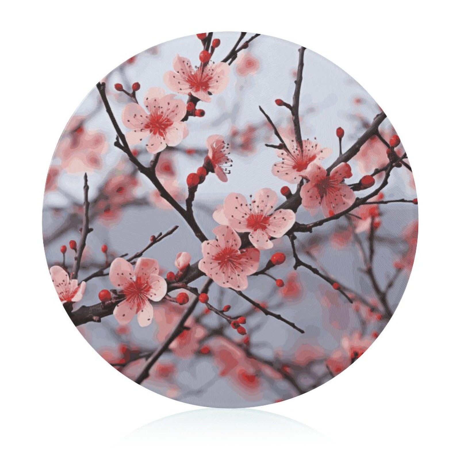 Tapis de coupe portable en verre avec planche à charcuterie florale