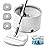 Spin Mop and Bucket with Wringer Set, 360 Spinning Mop Bucket with Separate Dirty and Clean Water System with 3 Microfiber Mop Pads and 52 Stainless Steel Adjustable Handle for Floor Wall Cleaning