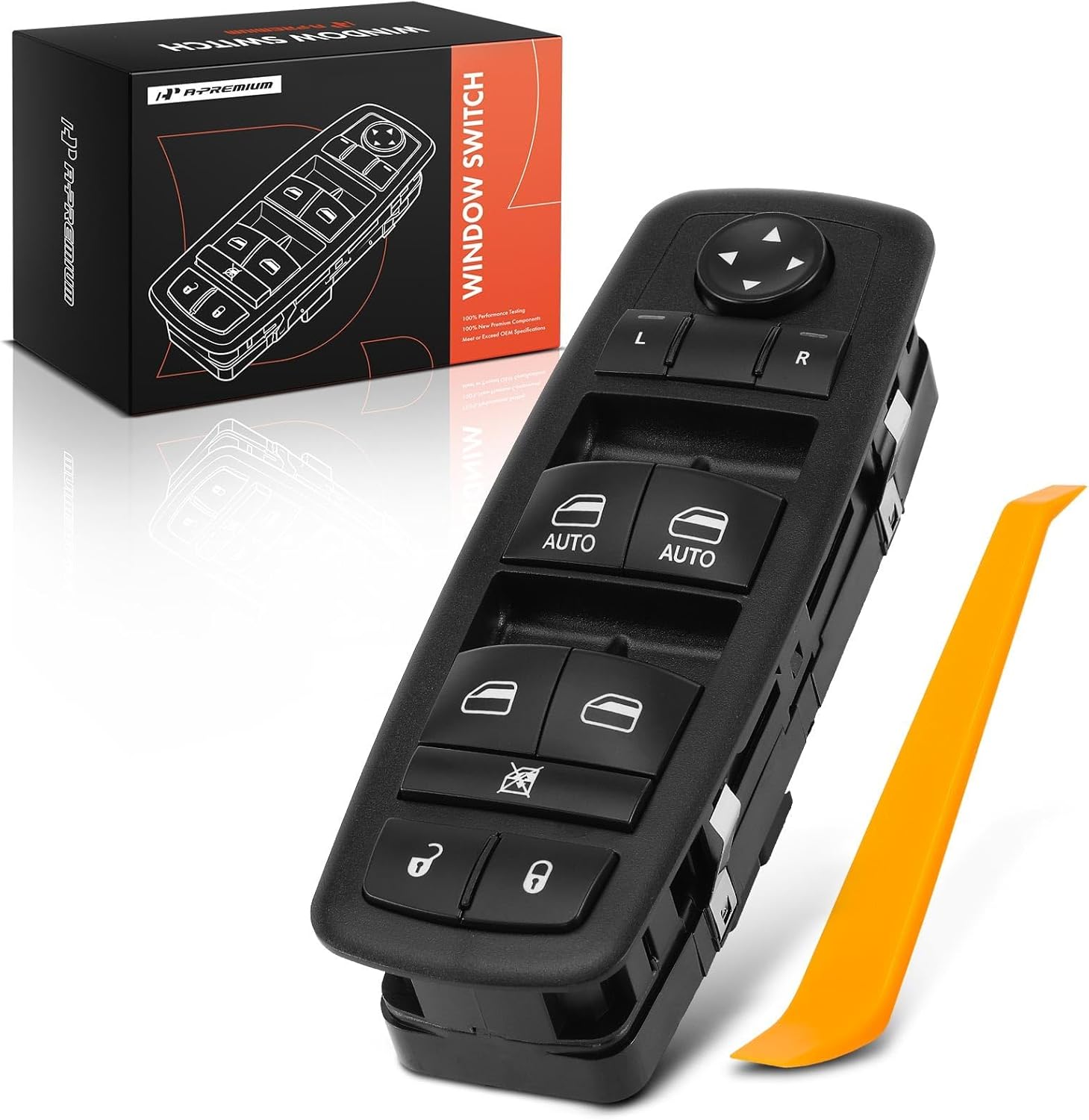 A-Premium Master Power Window Switch Compatible with Jeep Grand Cherokee 2011-2013, Dodge Durango 2011, Front Left Driver Side, Replace# 68030823AB, 68030823AE