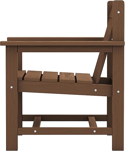 Miniatura 11 de SERWALL Juego de 3 piezas de sillas Adirondack para todo tipo de clima, con mesa auxiliar, material HDPE, muebles de patio al aire libre para