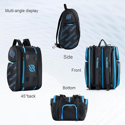 Miniatura 8 de Bolsa de pickleball desmontable 2 en 1 para mujeres y hombres  Bolsa de tenis con compartimento de raqueta aislado de aluminio  Se adapta a raquetas