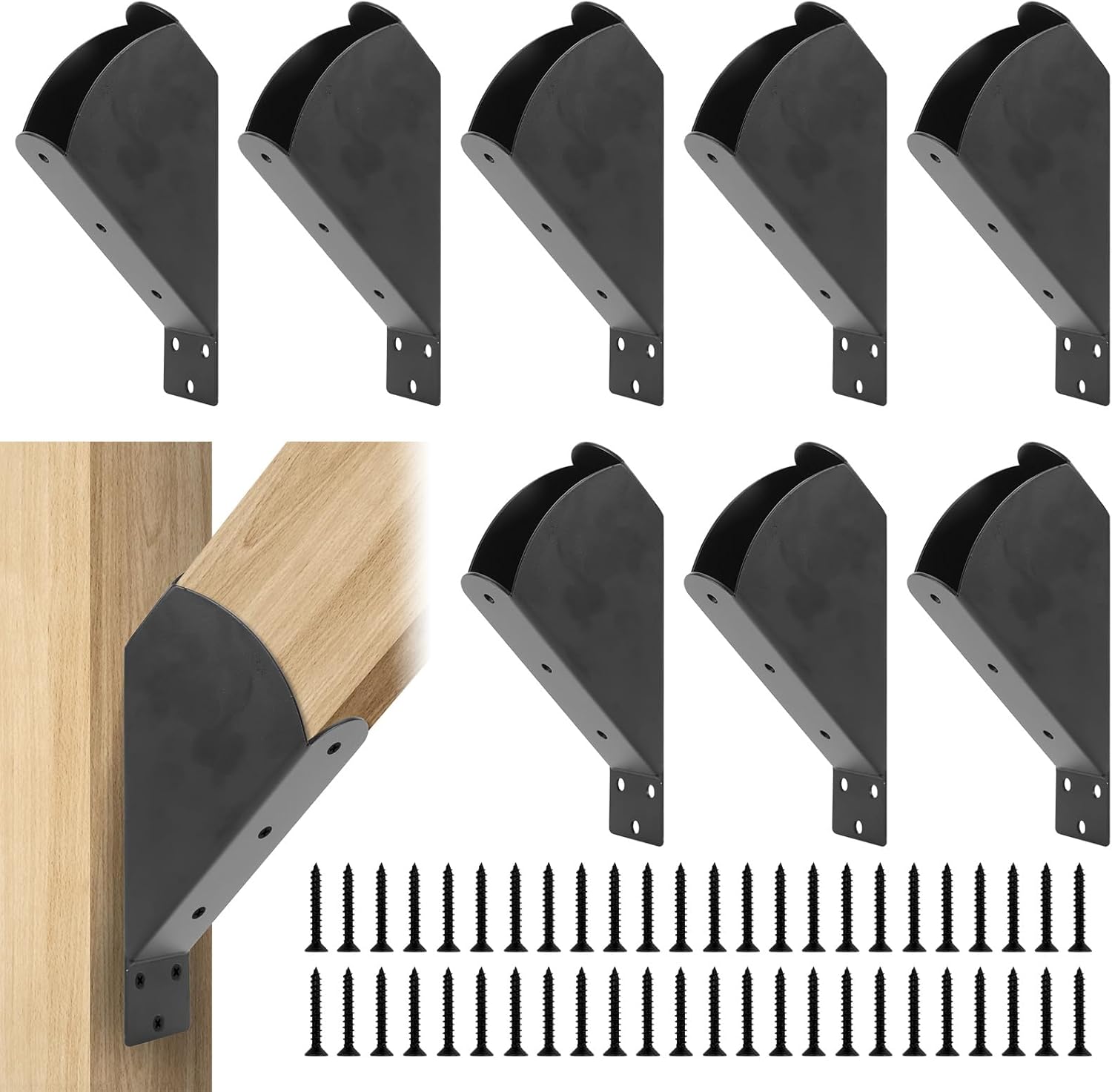 45-Degree Angle Bracket for 2x4 (Actual 1.5''x3.5''), Pergola Angle Support Bracket for Wood Post and Beam Pergola Gazebo DIY Kit, 2x4-8pcs