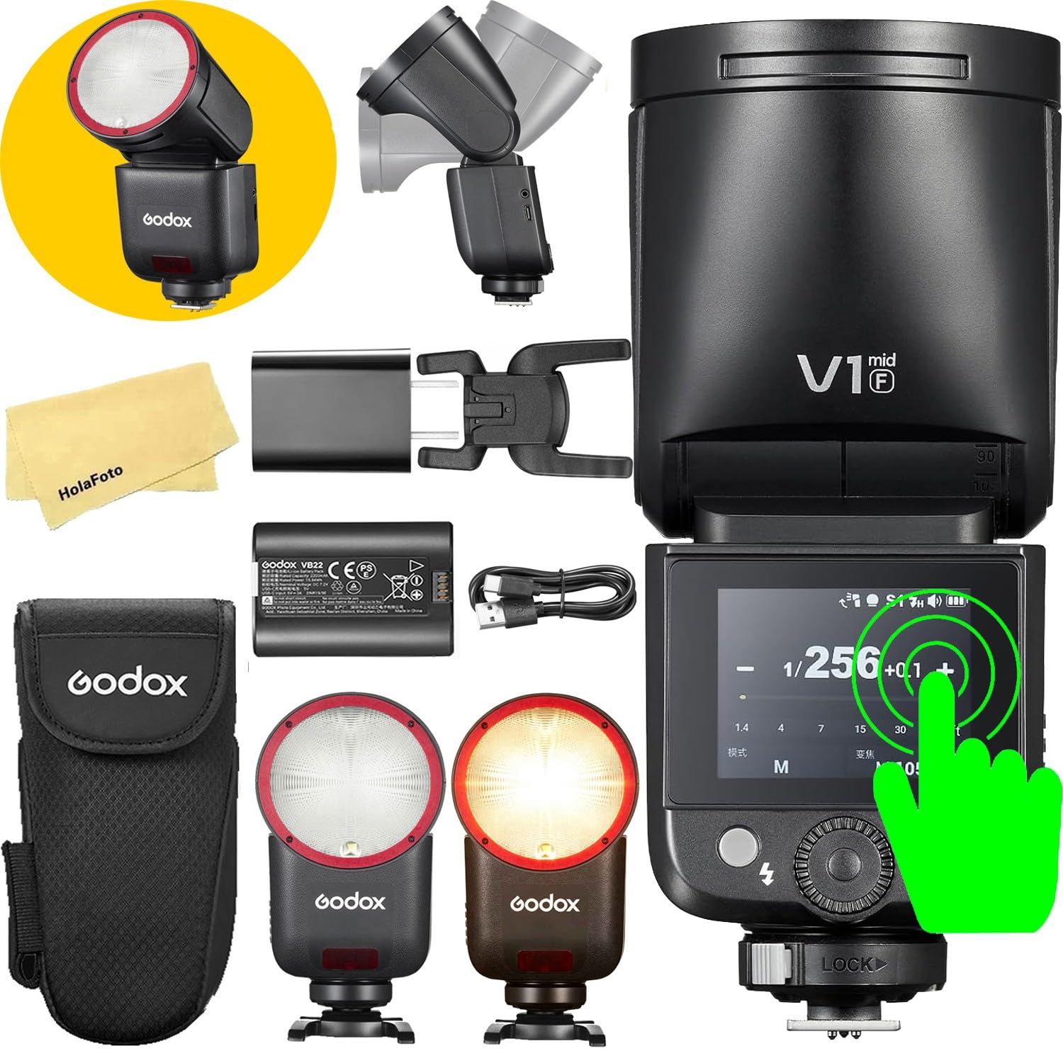 GODOX V1 Mid F TTL Godox Flash for Fuji,7.2V/2200mAh 55Ws Round Head Flash | Camera Flash…