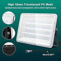 Viugreum LED Kültéri Reflektor, 2 db, 300W, 30000 lm, IP66 Vízálló, 6500K Hideg Fehér, 120° Szórási Szög, 80 cm Kábellel, Kerthez, Garázshoz 6