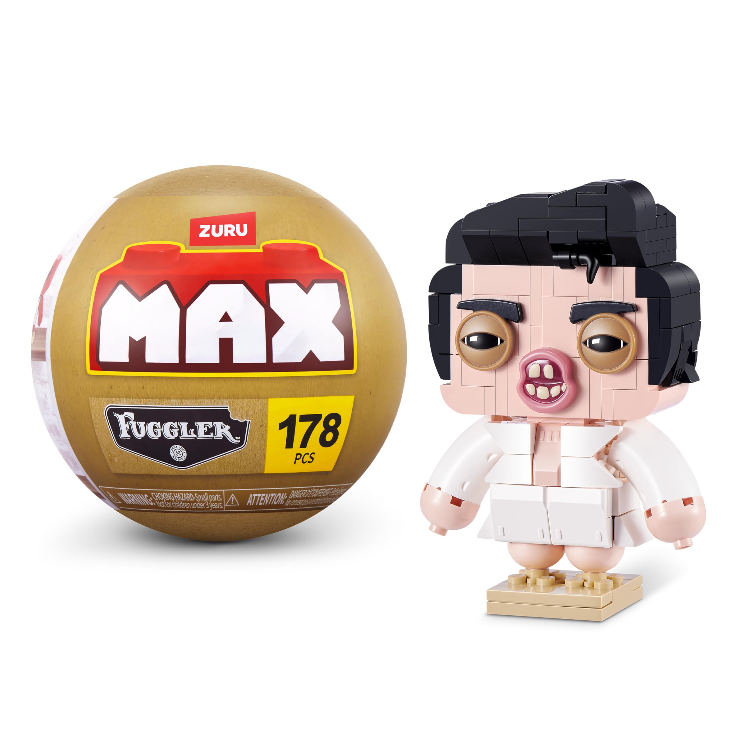 Max Build More Premium Plastic Building Bricks Fuggler Stars Collection (Greazee) by ZURU, Celebrity‑Inspired Monster Builds for Teens, Adults, and Collectors, Display‑Ready Fun