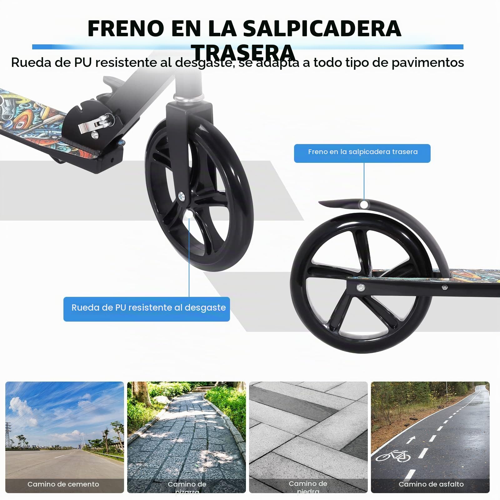 Patinete Plegable Aleación de Aluminio Altura Ajustable para niños