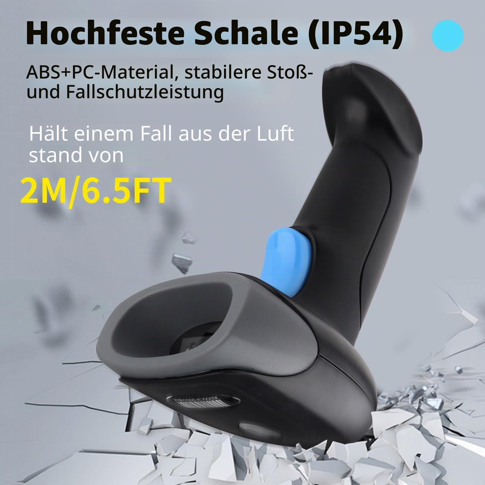 Barcode Scanner Kabellos Bluetooth 2D QR Handscanner, 3-in-1 2.4G Wireless & USB, Bildschirm-Scan, 2000mAh Akku, 1D 2D Barcodes Leser für PC, Smartphone, Tablet, POS-U26